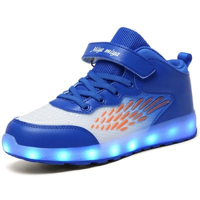 Kinderschoenen met lichtgevende zolen Nieuwe lente- en zomer Mesh ademend Adolescenten Studenten Jongens en meisjes Oplaadbare lichtschoenen 33