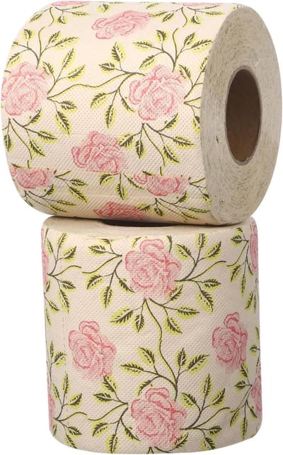 Toiletpapier Rozenprint - Decoratief Papier - Badkamer Decoratie - Zachte Bamboepulp - 2 Rollen - Diverse Kleuren