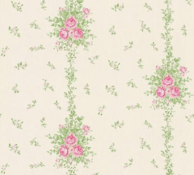 TRADITIONEEL KLASSIEK ROZEN BEHANG | Bloemen Franse Stijl - roze groen crème - A.S. Création Château 5