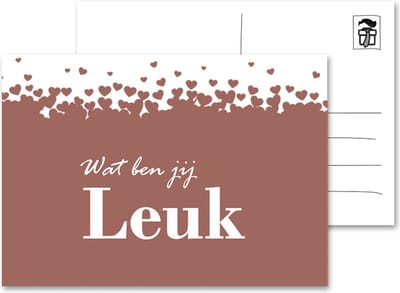 Valentijnskaart 'Wat Ben Jij Leuk' | ansichtkaart | wenskaart | valentijnsdag | valentijnscadeau