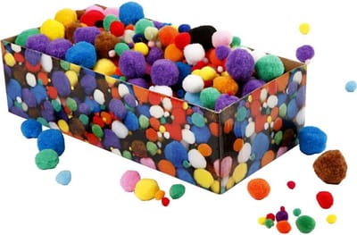 CC Pompom Multigekleurd 5-40 mm 720 stuks