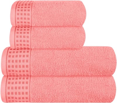 Unyqoos® Zeer Zachte en Absorberende 4-delige Handdoekenset van Hoogwaardig Katoen voor Elke Dag