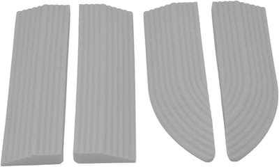 Rubberen drempelramps voor rolstoelen - Set van 4 universele drempelbeschermers voor deuren en trappen (Grijs)