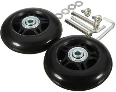 longziming Koffer Wielen Set 60x24mm - Vervangingswielen met Schroeven en As - Reservewielen - Reparatie Accessoire voor Koffers en Trolley’s - koffer wieltjes vervangingsset