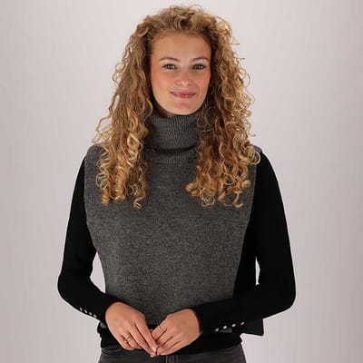 Col dames - Fashion - Fijngebreid - One size - Antraciet