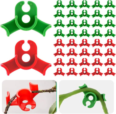 Famanu – Set van 40 plantenclips voor laag-stress-training - 90 graden plantbuigers voor stengels en takken - rood en groen