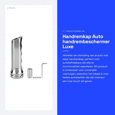 Dailygoods- Handremkap Aluminiumlegering - Handvatbeschermer - Luxe Ontwerp - Eenvoudig te Installeren - Universele Pasvorm - 120 mm Lengte - Handremhuls