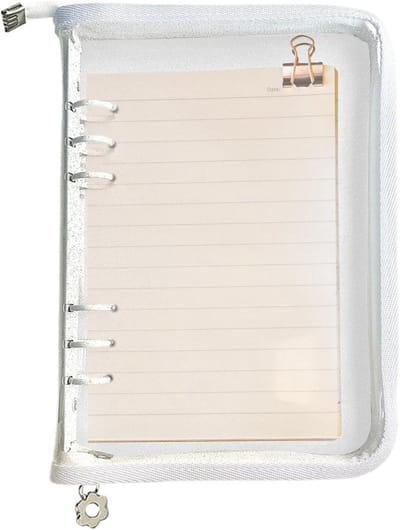 Agenda Hoes - Dagboek Beschermer - Organisatie Thuis - Transparant PVC Rits - 25x18 cm - Wit