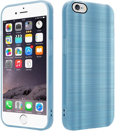 Cadorabo Hoesje geschikt voor Apple iPhone 6 / 6S in Brushed Turqoise - Beschermhoes Case Cover van flexibel TPU silicone in Brushed design