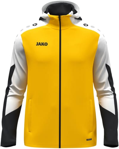 Jako Dynamic Jas Met Kap Heren - Geel / Wit / Zwart | Maat: L