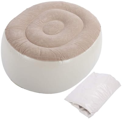 Golden crown - Opblaasbare Voetsteun - Draagbare Opblaasbare Kruk - Comfortabel en Praktisch - Multifunctionele Poef - Ideaal voor Thuis en Kantoor