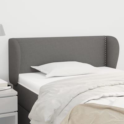 vidaXL - Hoofdbord - met - randen - 83x23x78/88 - cm - stof - donkergrijs