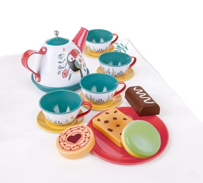 Hape Theeservies Speelset met Koffer | 15-delig theeset voor kinderen vanaf 3 jaar