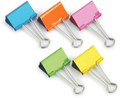 FBC32COL 32 mm Papierklemmen, Diverse Kleuren, Verpakking van 10