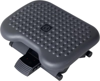 Ergonomische Voetensteun Bureau - In Hoogte & Hoek Verstelbaar - Antislip - Grijs Zwart