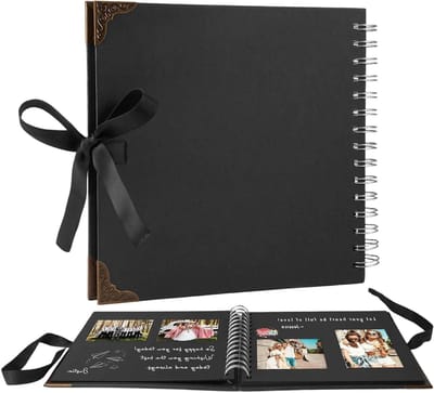Zwart fotoboek 20.5 x 20.5 cm met 40 pagina's - Perfect voor scrapbooking, knutselen en foto's inplakken