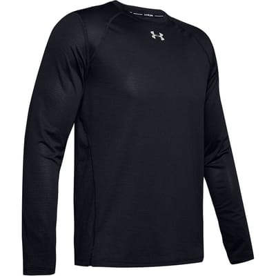 Under Armour Lange Mouw Crew Neck Zwart Heren Kwalificatie Top 1342930 001