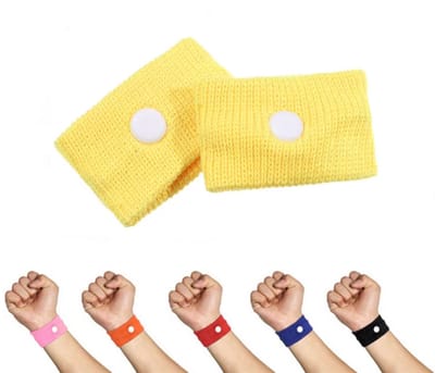 Actie4you® - ReisBandjes – Polsband - Acupressuur Armband - 1 Paar - Reizen - Lange Autorit - Geel
