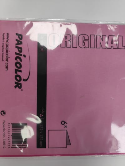 Papicolor Original Dubbele Kaart 132 x 132 mm Felroze