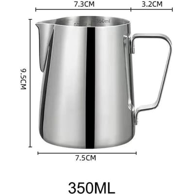 304 Roestvrijstalen Koffiepotten met Schaal Koffie Melk Opschuimkan Jug Espresso Stoomkannen Melkschuimkan Koffie tool gray
