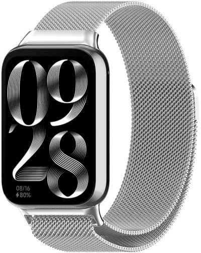 Milanees bandje - geschikt voor Xiaomi Smart Band 10 Pro, Smart Band 9 Pro, Smart Band 8 Pro, Redmi Watch 4, Redmi Watch 5 en Redmi Watch 6 - zilver