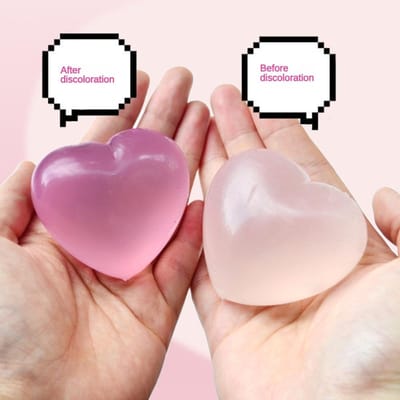 Joli jouet à presser Cœur qui change de couleur Anti-stress Balle anti-stress Rebond lent Soulage le stress Jouets Fidget pour Enfants Filles et Adultes Cadeau