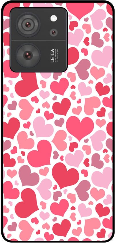 Smartphonica Telefoonhoesje Geschikt voor Xiaomi 13T / 13T Pro met Hartjes Print - Hearts Design TPU Backcover Case - Kinder Hoesje met Hartjes Design geschikt voor Xiaomi 13T;Xiaomi 13T Pro