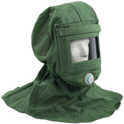 Sandblasting Cap Canvas Scarf Sandblaster Protective Gear Mask Anti Dust Wind Sandblasting Tool Mask Cut Scratch Heat Resistant Neck Protector Green