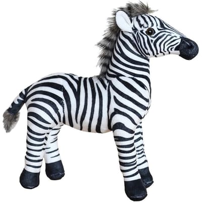 33x30cm Zwart Gestreept Zebra Pluche Speelgoed Gevuld Simulatie Dierentuin Dier Pop Staande Pluche Metgezel Verjaardagscadeau 33x30cm zebra