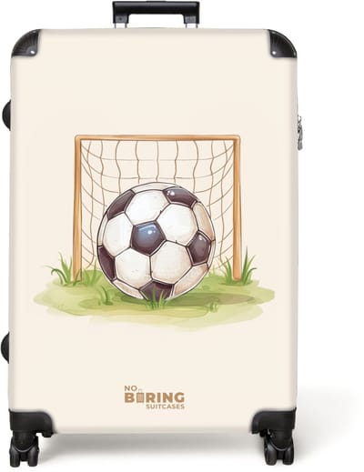 NoBoringSuitcases.com® - Koffer groot - Reiskoffer lichtgewicht - Voetbal in een goal - Rolkoffer met 4 wielen - Grote trolley XL - 98 liter bagage