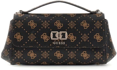 GUESS schoudertas Emelie Logo Flap Crossbody Espresso Logo donkerbruin