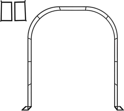 Stalen Tuinboog - Bruiloft Decoratie - Buiten Ceremonie - Verstelbare Hoogte - 1.2 x 2.2 Meter - Zwart