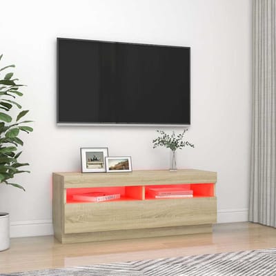 vidaXL - Tv-meubel - met - LED-verlichting - 100x35x40 - cm - sonoma - eikenkleurig