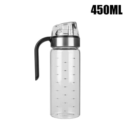 Ustensiles de cuisine anti-fuites avec balance Grand distributeur d'huile d'olive à bouchon à bascule automatique Bouteille à condiments en verre transparent white