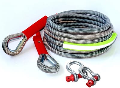 Trekstrop kinetisch herstel 5 m - 10 ton - zware toepassingen 4WD SUV ATV UTV - met ringen en reflecterend