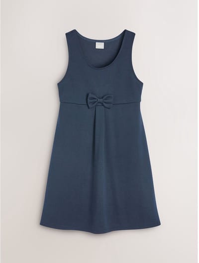 Next - Meisjes - Jersey stretch schoolovergooier met strik - Blauw