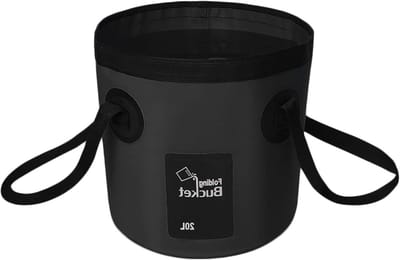 Multifunctionele Opvouwbare Emmer 20L - Ideaal voor Kamperen, Hiking en Reizen - Handige Vouwbare Bak in Zwart