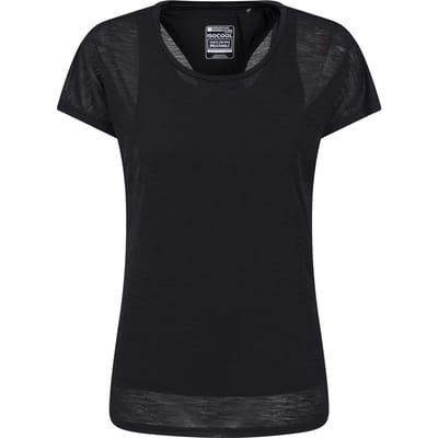 Mountain Warehouse Dames/Dames Dubbel Gelaagd T-Shirt (Zwart)