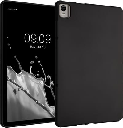 kwmobile Hoes geschikt voor Nokia T21 Tablet - Siliconenhoes voor tablet in mat zwart - Tablet cover