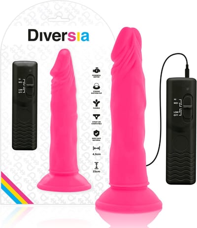 DIVERSIA | Diversia Flexible Vibrating Dildo 23 Cm - Pink