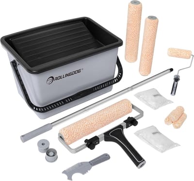 Verfrollerset 30,5 cm met microvezelhoezen en uitschuifbare stang - complete set voor muren, plafonds en meubels, 21 stuks