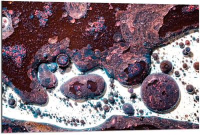 Dibond - Abstracte Vormen - 90x60cm Foto op Aluminium (Met Ophangsysteem)