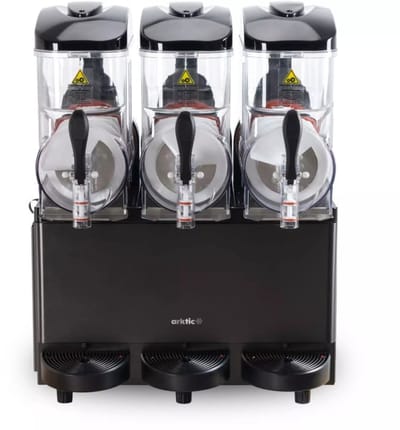 Arktic slushmachine rvs - 3 x 12 l - 61x49x77,5 cm - zwart - koele dranken en slushijs - horeca