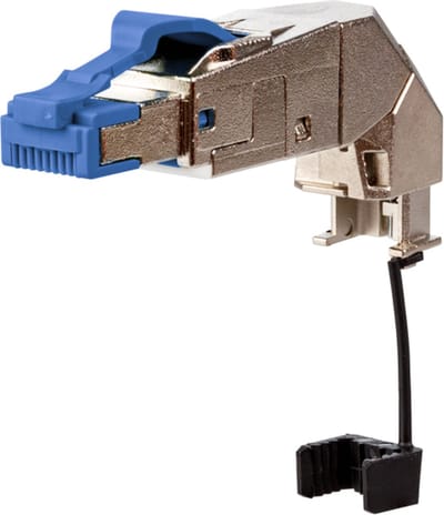 40G RJ45 field plug pro 360 - RJ45 - Blue - Male - Angled - Plastic - Zinc - Cat8.1