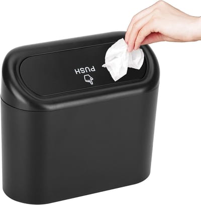 Autoprullenbak - Prullenbak - Auto prullenbak - Draagbare voertuig vuilnisbak - Opbergbak - Mini-opbergtas - Hangende autoprullenbak - Draagbaar - Met deksel - Waterdicht - 16*6.6*13.5CM