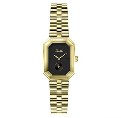 Scottie Dames Horloge Rechthoek GoudZwartkleurig | Dames Horloges | Dames Sieraden | Horloge | Luxe Geschenkdoos |