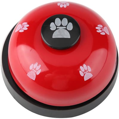 Ijzeren stevige duurzame schattige cartoon huisdierbel voor hond en kat interactief speelgoed(Roze)