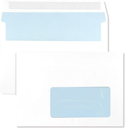Facturen enveloppen A6 - Venster rechts - C6 - 114 x 162 mm - 1000 stuks - zelfklevende sluiting - 90 gram - Netuno