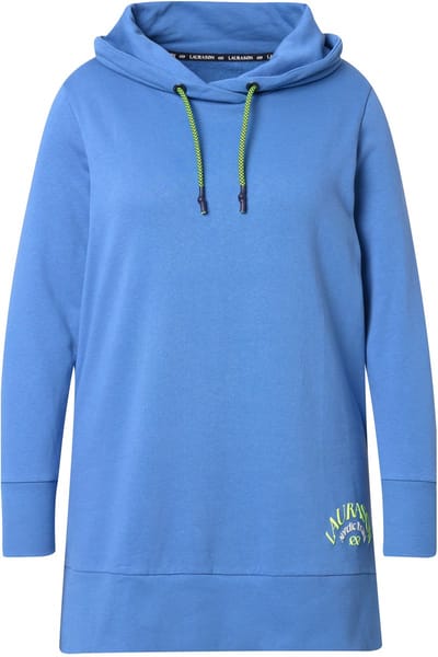 Laurasøn - Dames - Sweatshirt hoge kraag lange mouw - Matblauw - Maat 44+