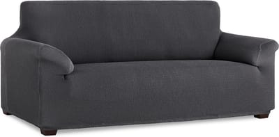 Belmarti® Bankhoes Milan 230cm tot 260cm breed - Grijs - Stretch - Anti-statisch - Ademend katoen - Premium Belmarti® - Beste kwaliteit bankhoezen